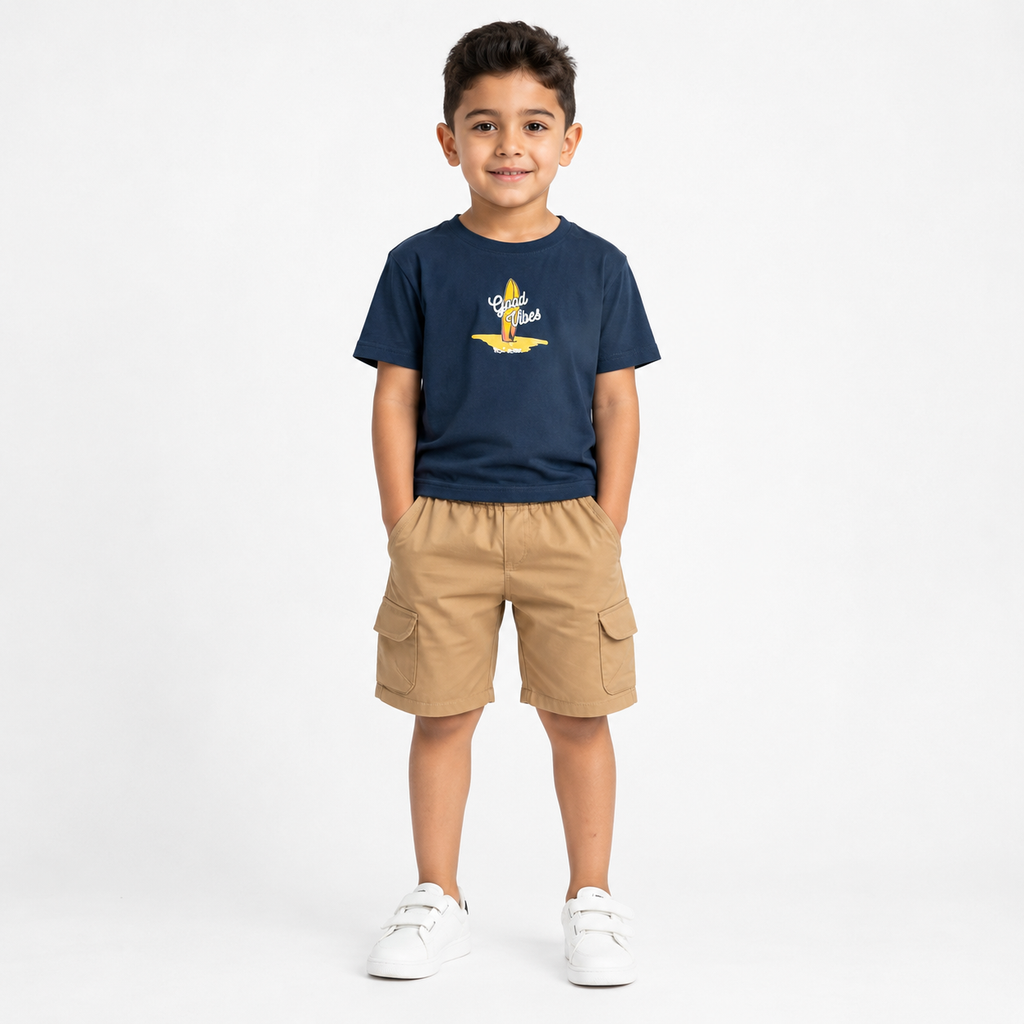 Boys' Good Vibes Print T-Shirt & Shorts Set