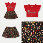 Girls'  Believe T-Shirt & Skirt set