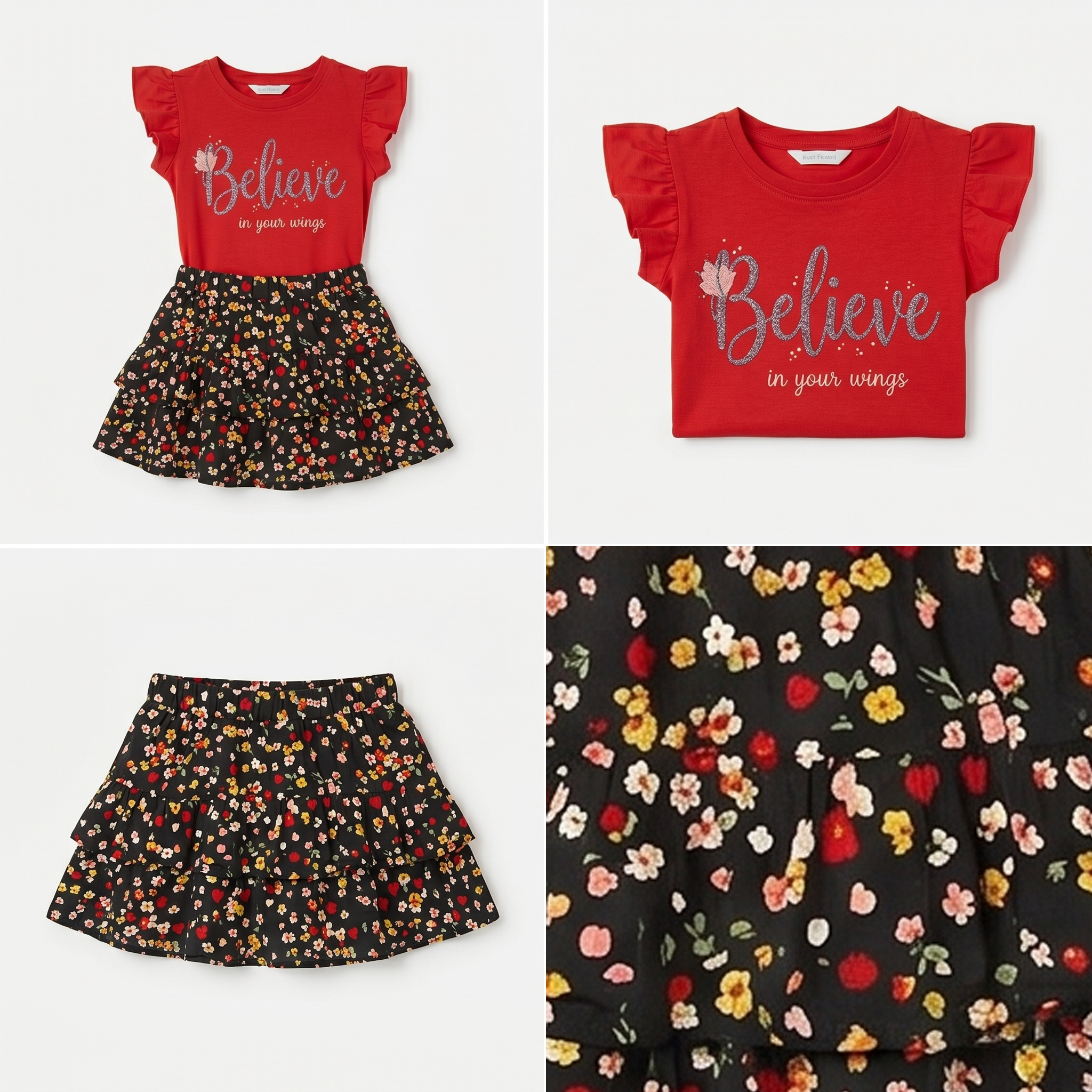 Girls'  Believe T-Shirt & Skirt set