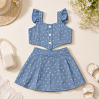 Girls" Hearts Top & Skirt Set