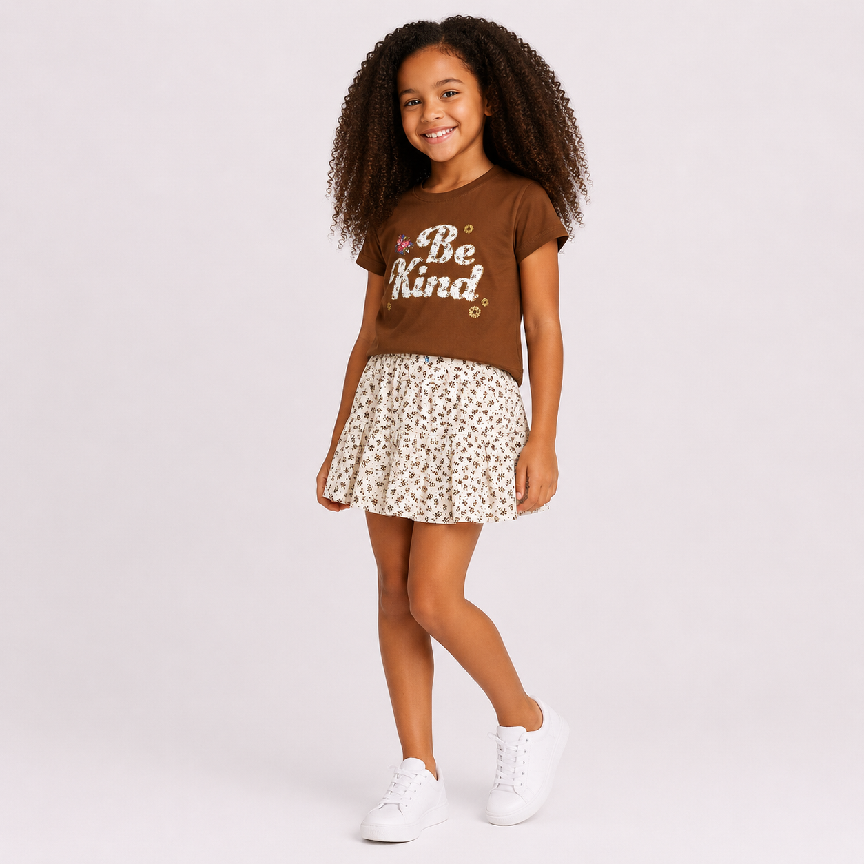Girls' Be kind T-Shirt & Skirt Set