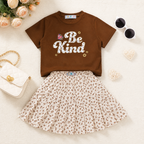 Girls' Be kind T-Shirt & Skirt Set
