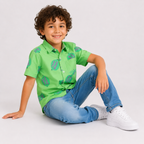 Boys' Lime Strong Print shirt