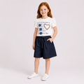 Girls'  2-piece set with a short-sleeve t-shirt and a short skirt.