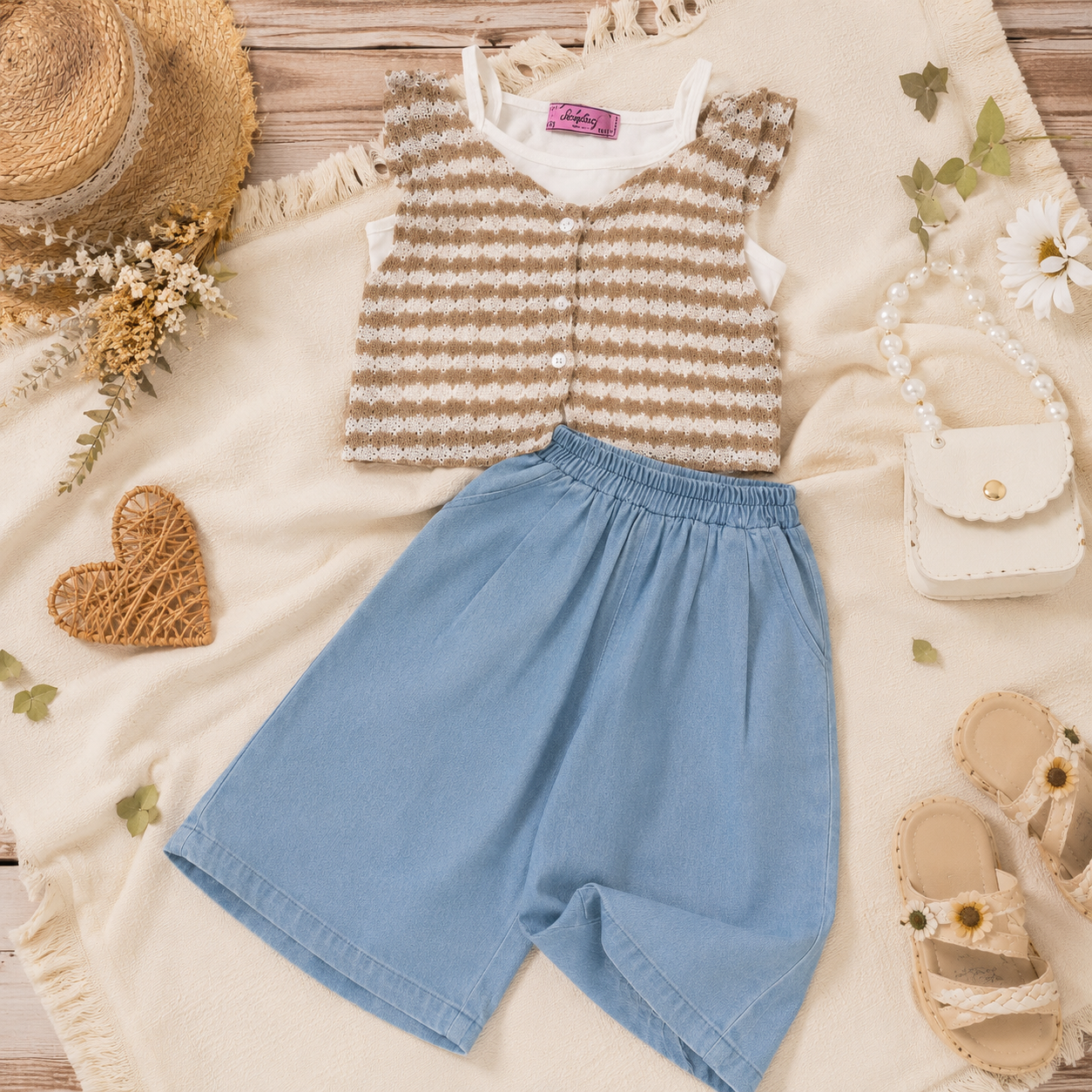 Girls' Casual 3-piece skirt Set
