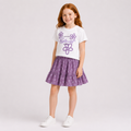 Girls' 2-piece set with a short-sleeve t-shirt and a short skirt set