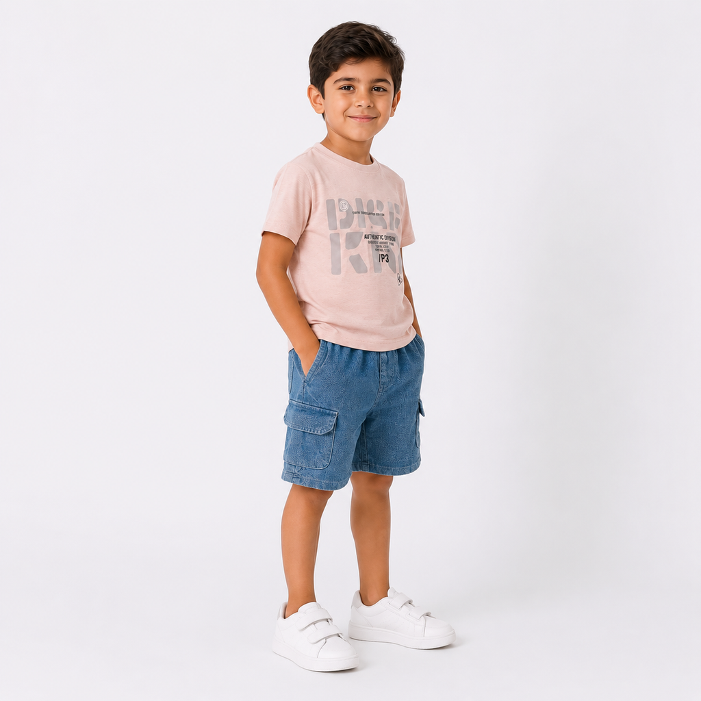 Boys' Cargo Denim T-Shirt & Shorts set