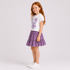 Girls' 2-piece set with a short-sleeve t-shirt and a short skirt set