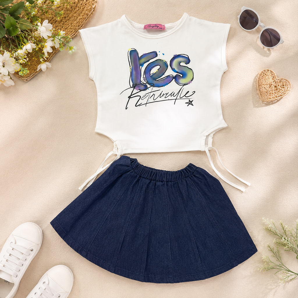 Girls' 2- Piece T-shirt and Skirt set