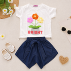 Girls' Bright T-Shirt & Skirt Set