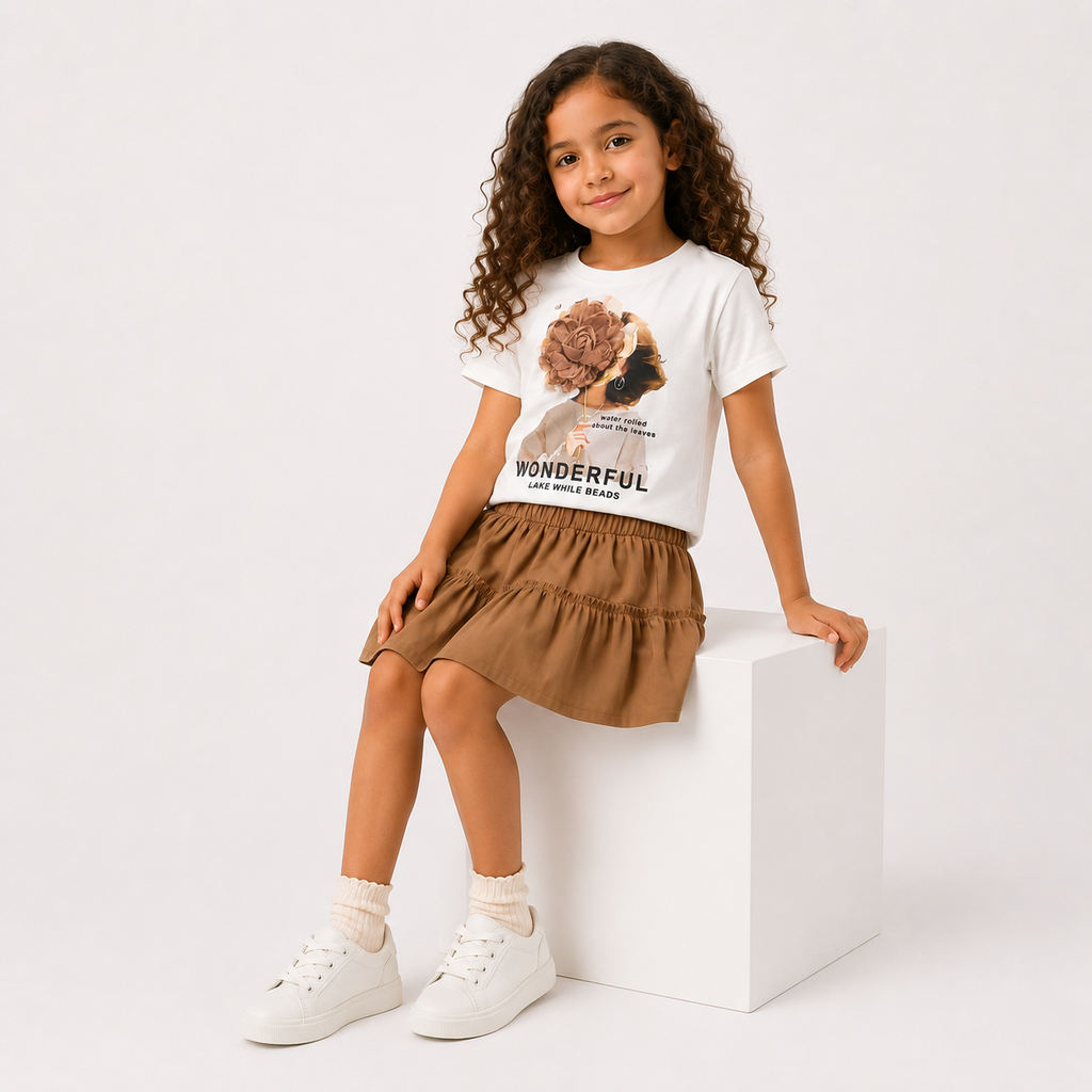 Girls' Wonderful T-Shirt & Skirt set