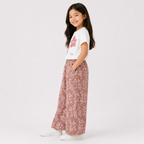 Girls'  2-piece set with a short-sleeve t-shirt and wide-leg pants