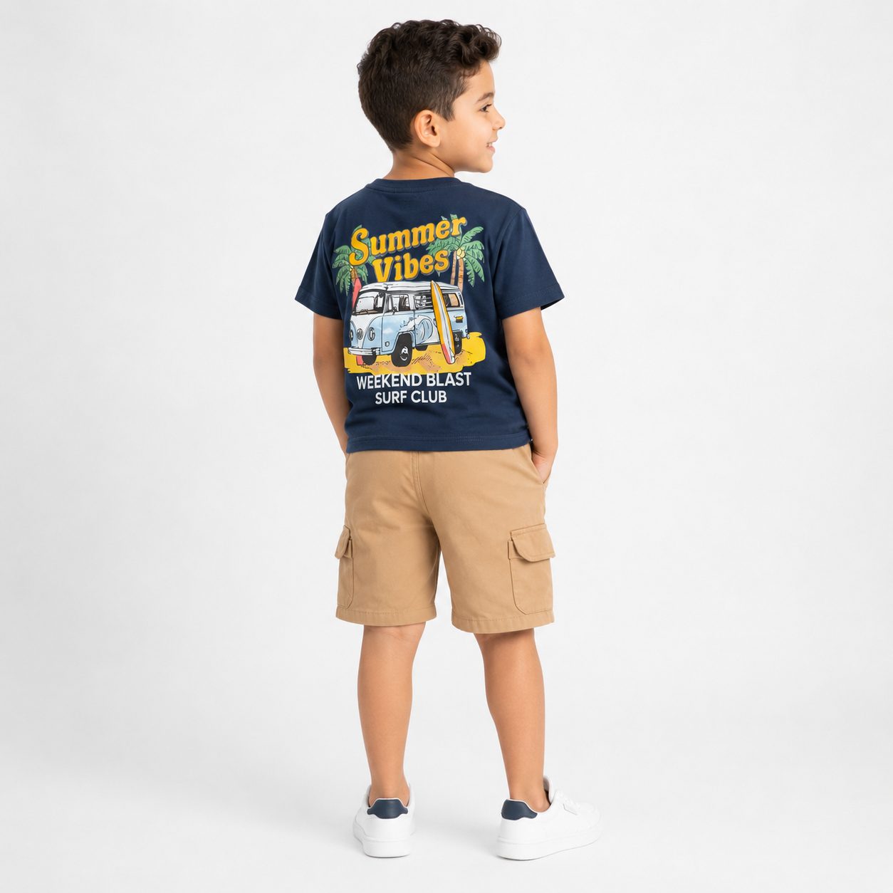 Boys' Good Vibes Print T-Shirt & Shorts Set