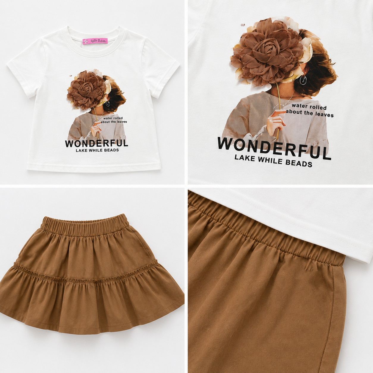 Girls' Wonderful T-Shirt & Skirt set