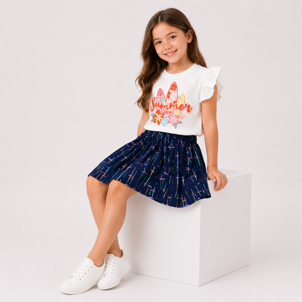 Girls' Summer Fun T-Shirt & Skirt set