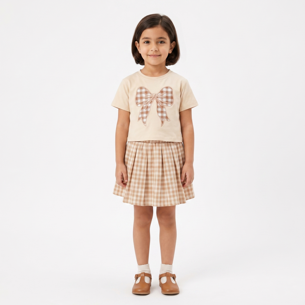 Girls' Checkered Style Set