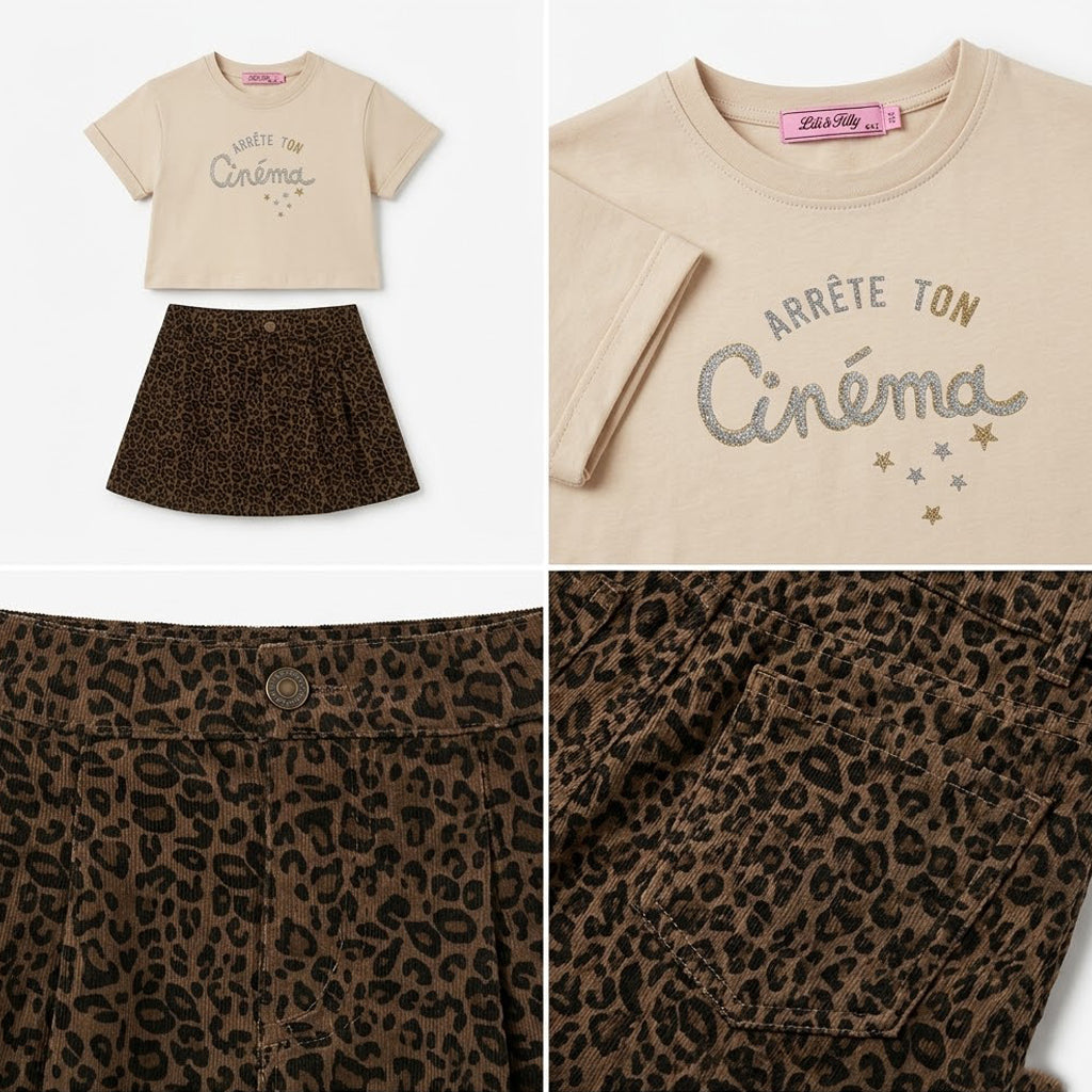 Girls' Cinema T-Shirt & Skirt set
