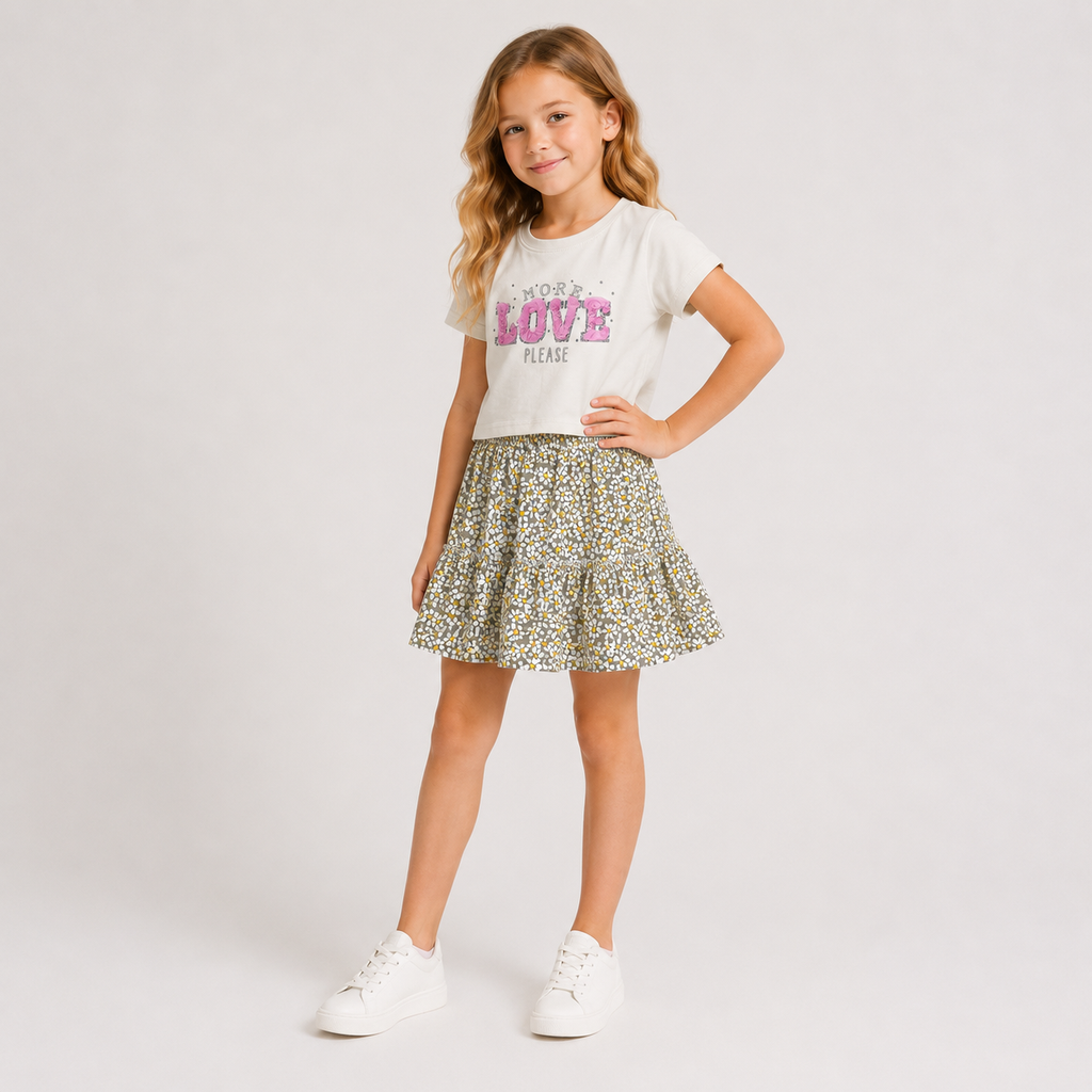 Girls' More Love Please Print set