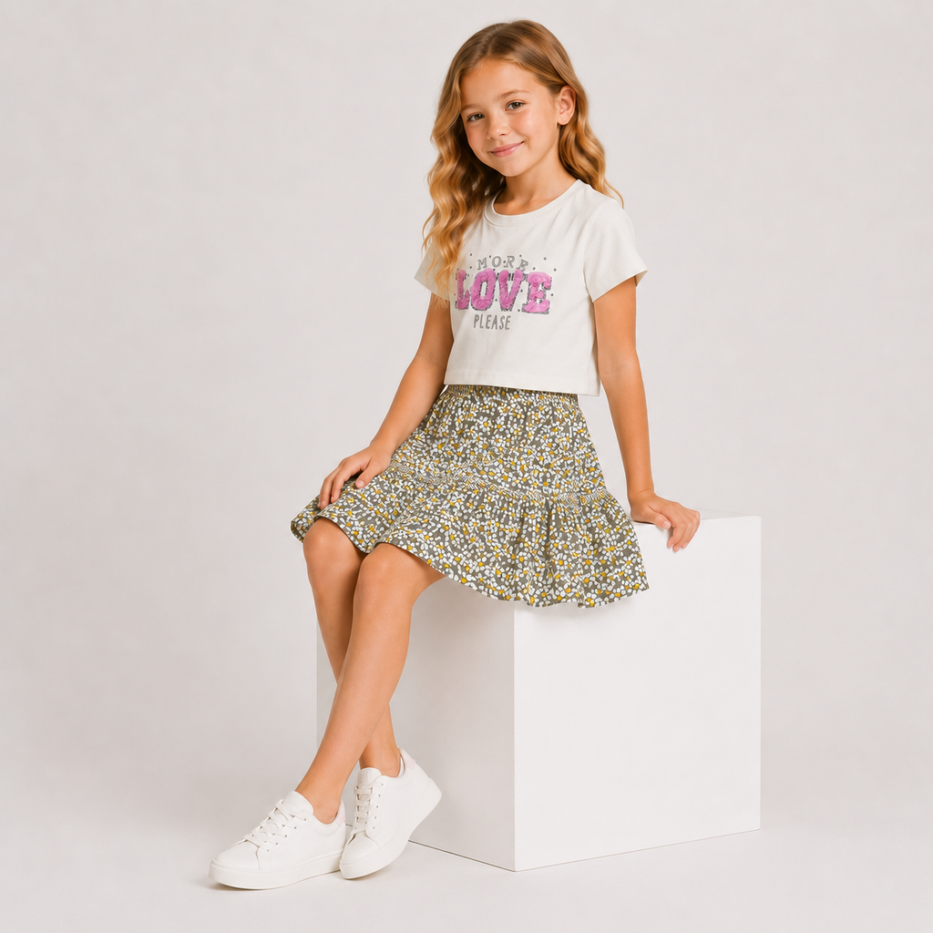 Girls' More Love Please Print set