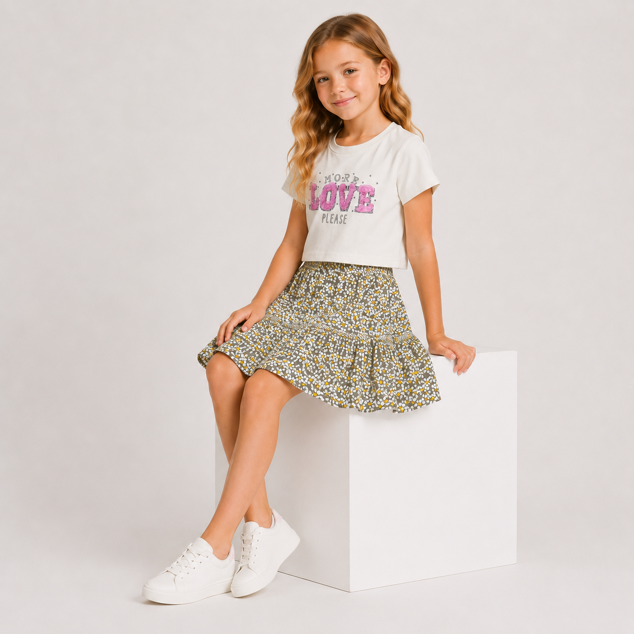 Girls' More Love Please Print set