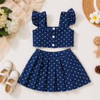 Girls" Hearts Top & Skirt Set
