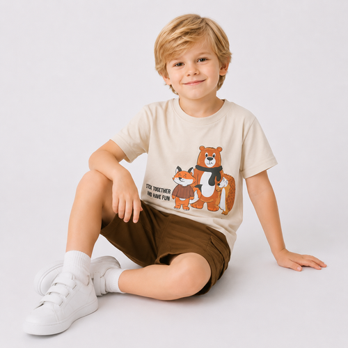 Boys' Cozy Bear T-Shirt & Shorts set