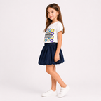 Girls' 2-piece set with a short-sleeve t-shirt and  skirt set