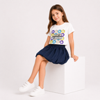Girls' 2-piece set with a short-sleeve t-shirt and  skirt set