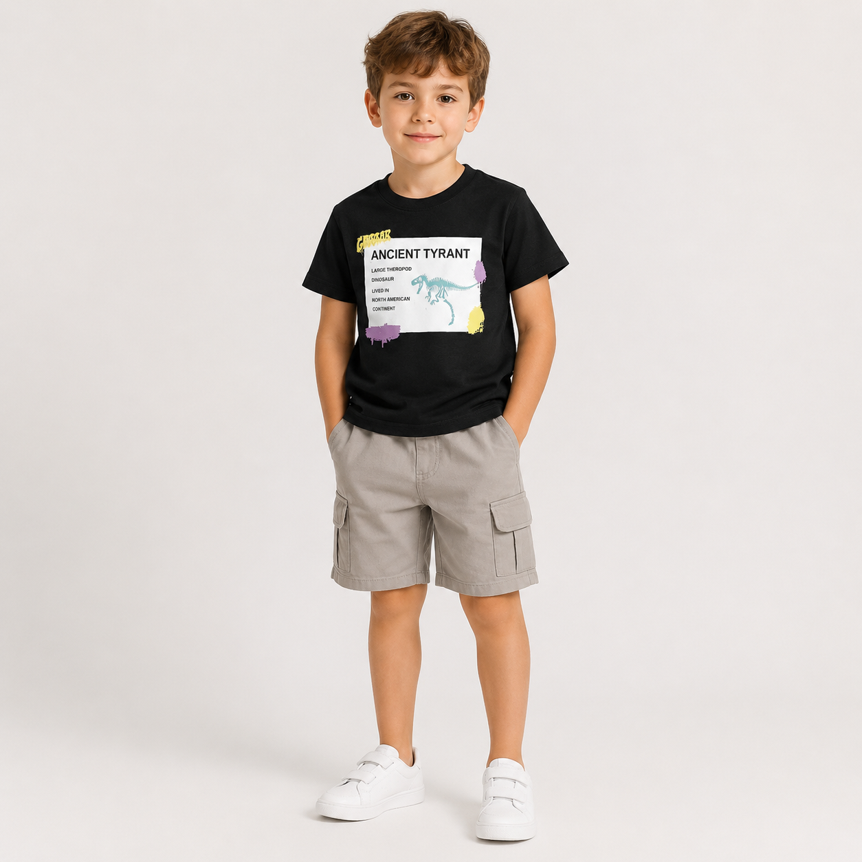 Boys' Dinosaur Print T-Shirt & Shorts Set
