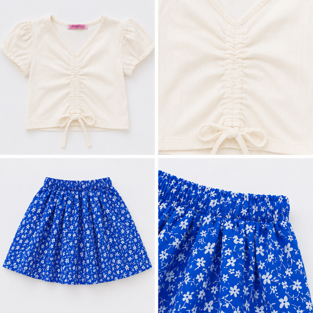 Girls' Casual T-Shirt & Skirt set