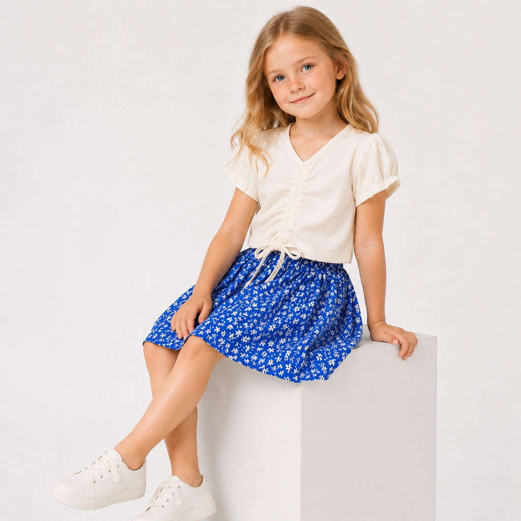 Girls' Casual T-Shirt & Skirt set