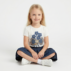 Girls' Blue Flowers T-Shirt & Skirt set