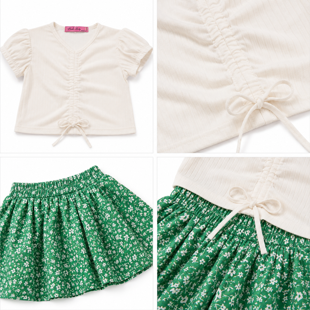 Girls' Casual T-Shirt & Skirt set