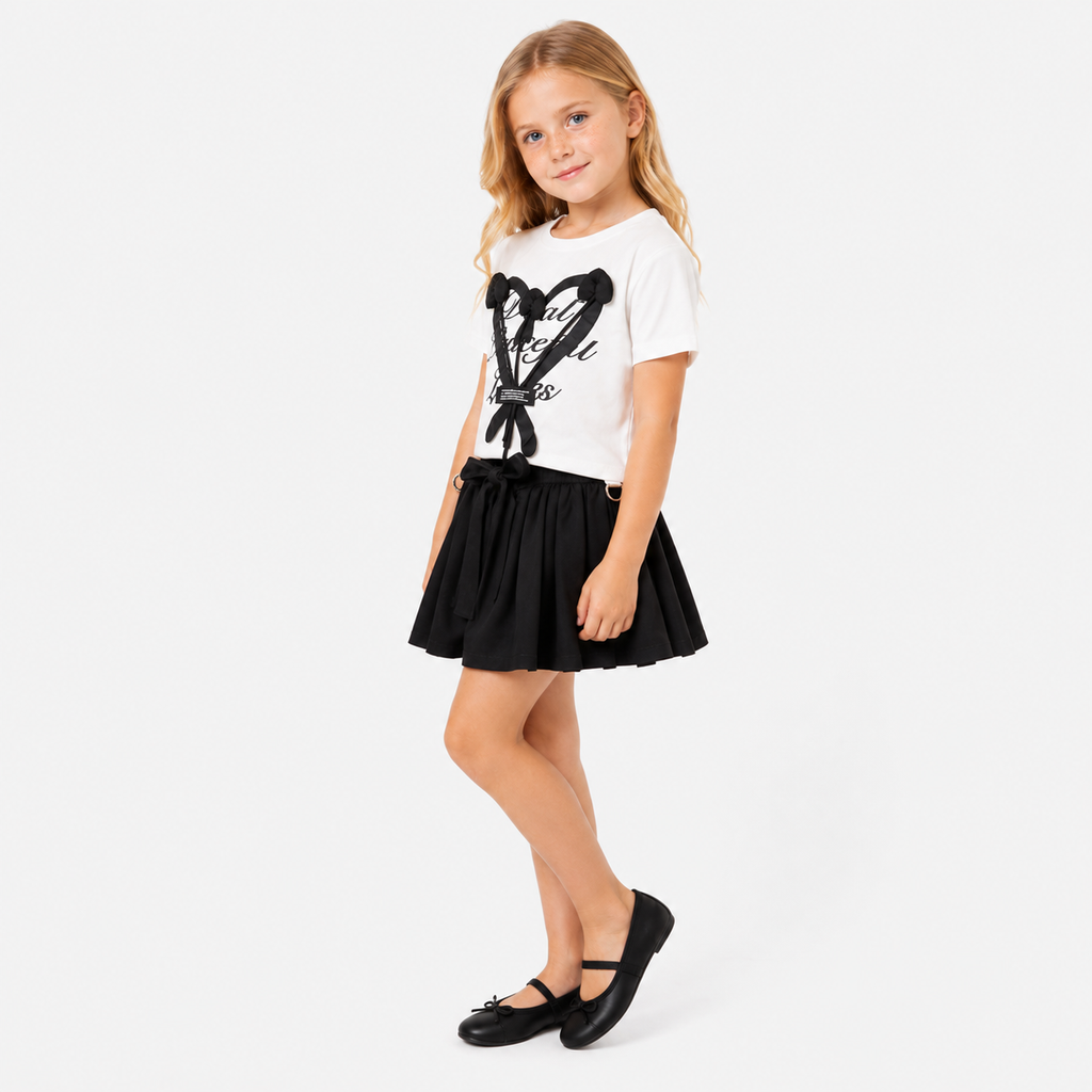 Girls" Printed T-Shirt & Skirt set