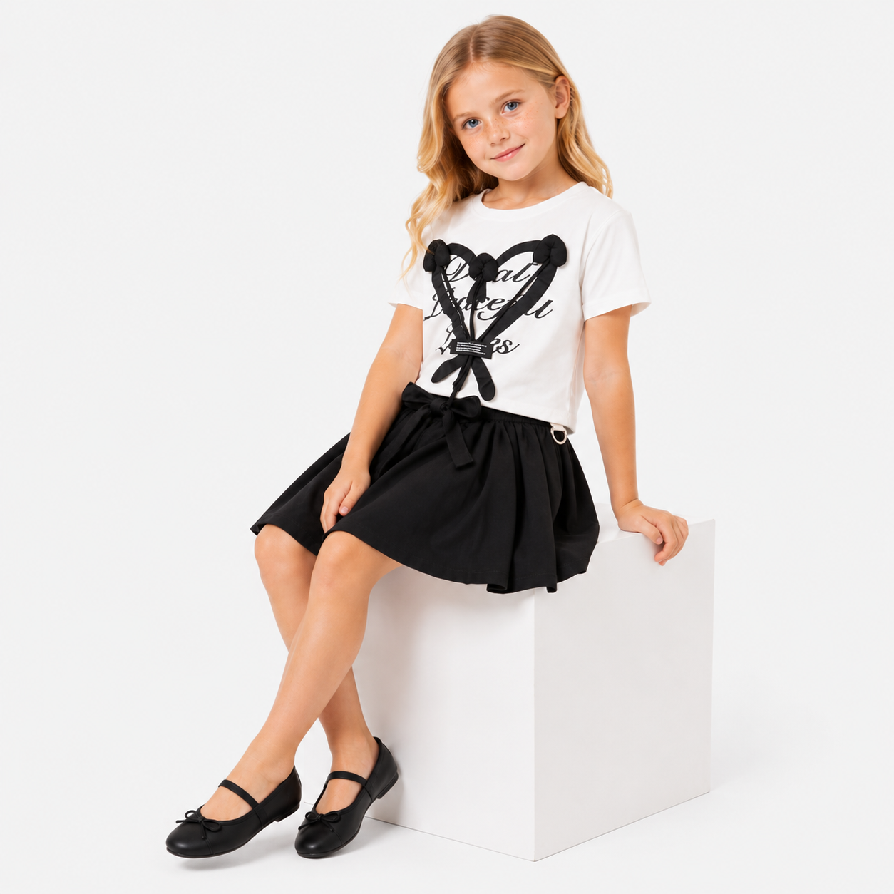 Girls" Printed T-Shirt & Skirt set