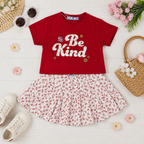 Girls' Be kind T-Shirt & Skirt Set