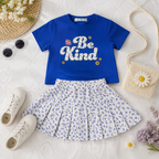 Girls' Be kind T-Shirt & Skirt Set