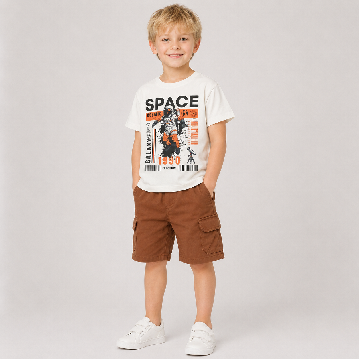 Boys' Space Print T-Shirt & Shorts Set