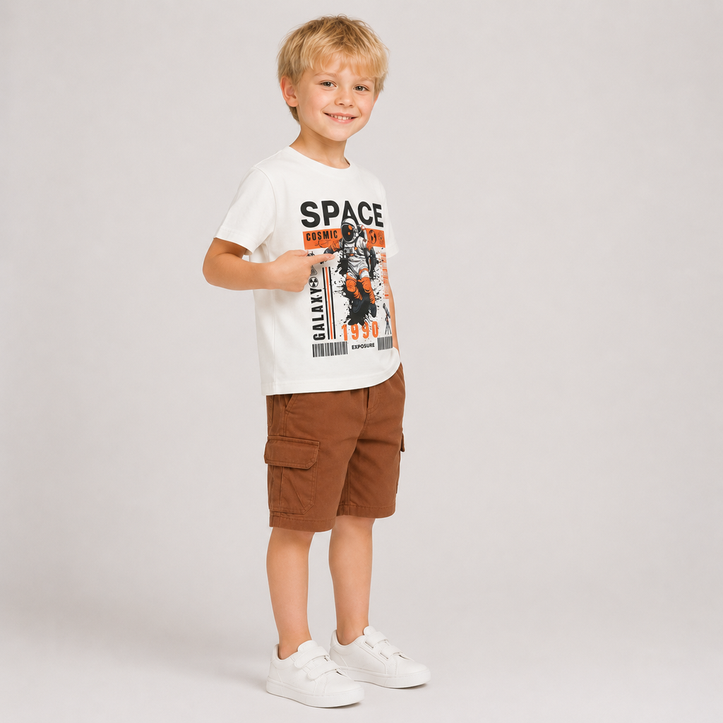Boys' Space Print T-Shirt & Shorts Set