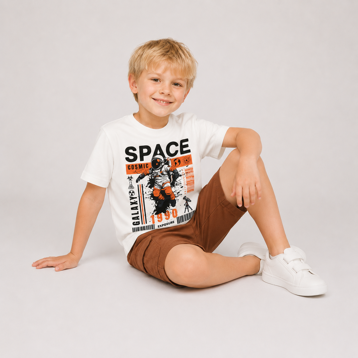 Boys' Space Print T-Shirt & Shorts Set