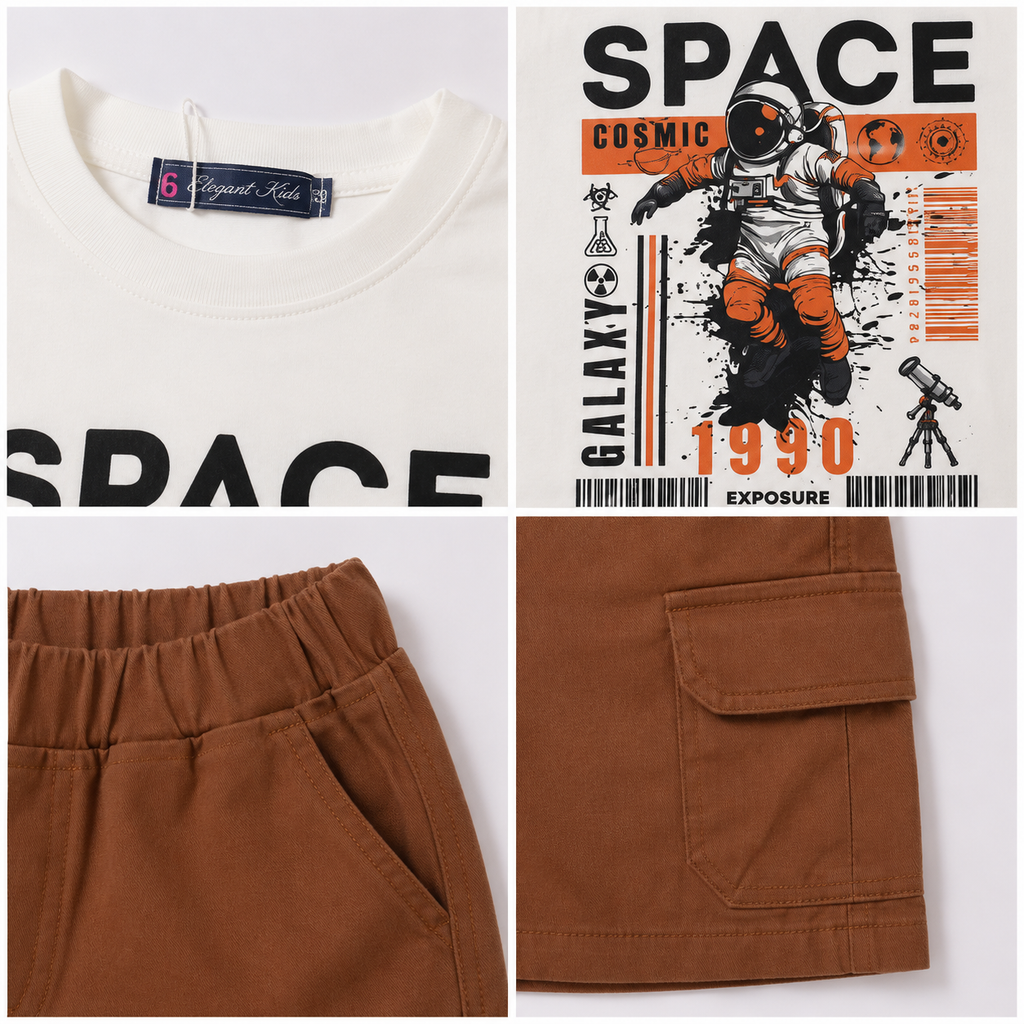 Boys' Space Print T-Shirt & Shorts Set