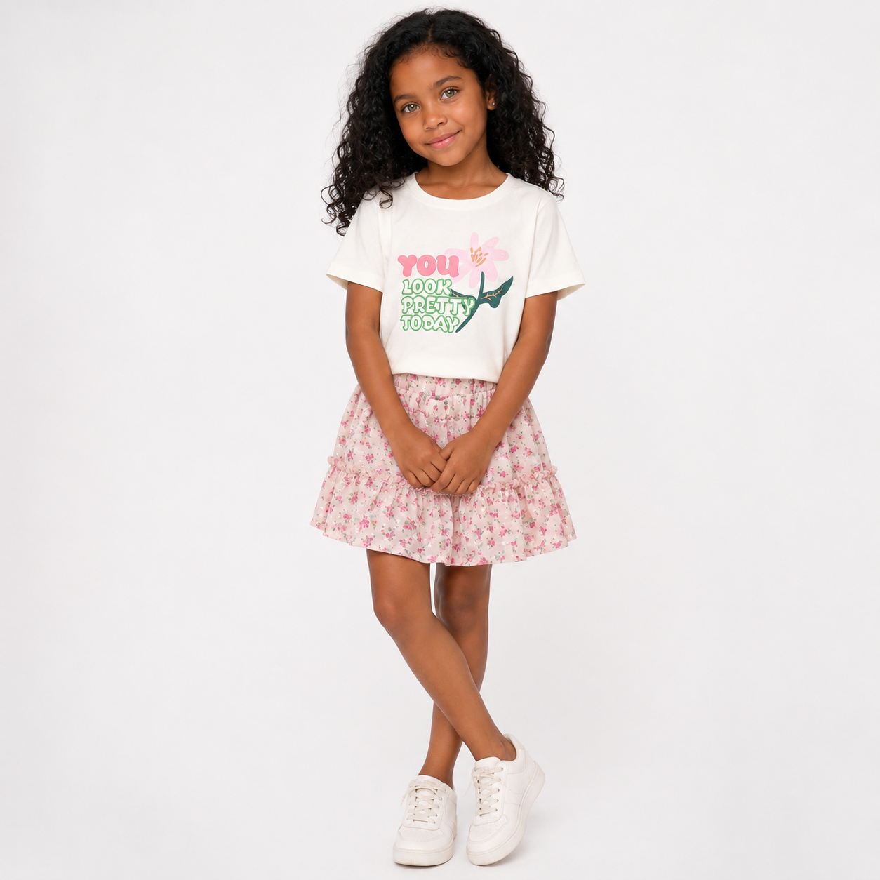 Girls' You Look Pretty Today T-Shirt& Skirt