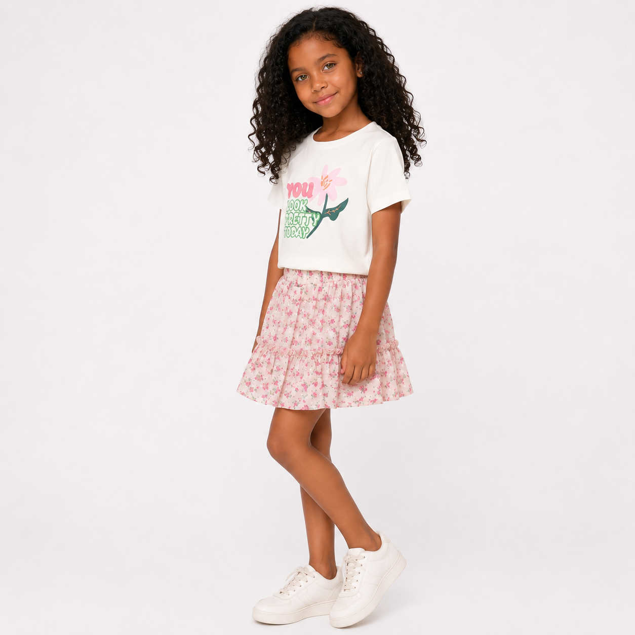 Girls' You Look Pretty Today T-Shirt& Skirt