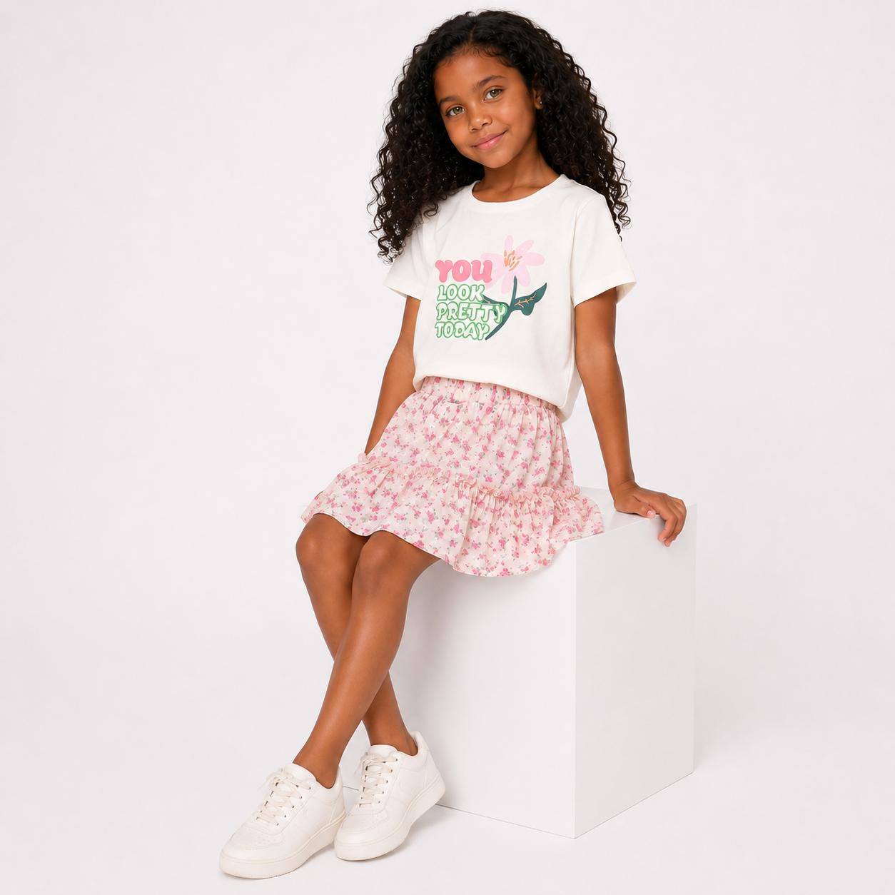 Girls' You Look Pretty Today T-Shirt& Skirt