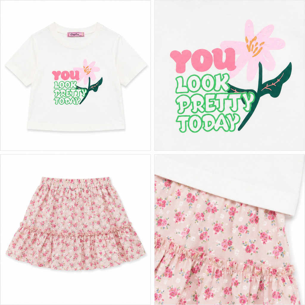 Girls' You Look Pretty Today T-Shirt& Skirt