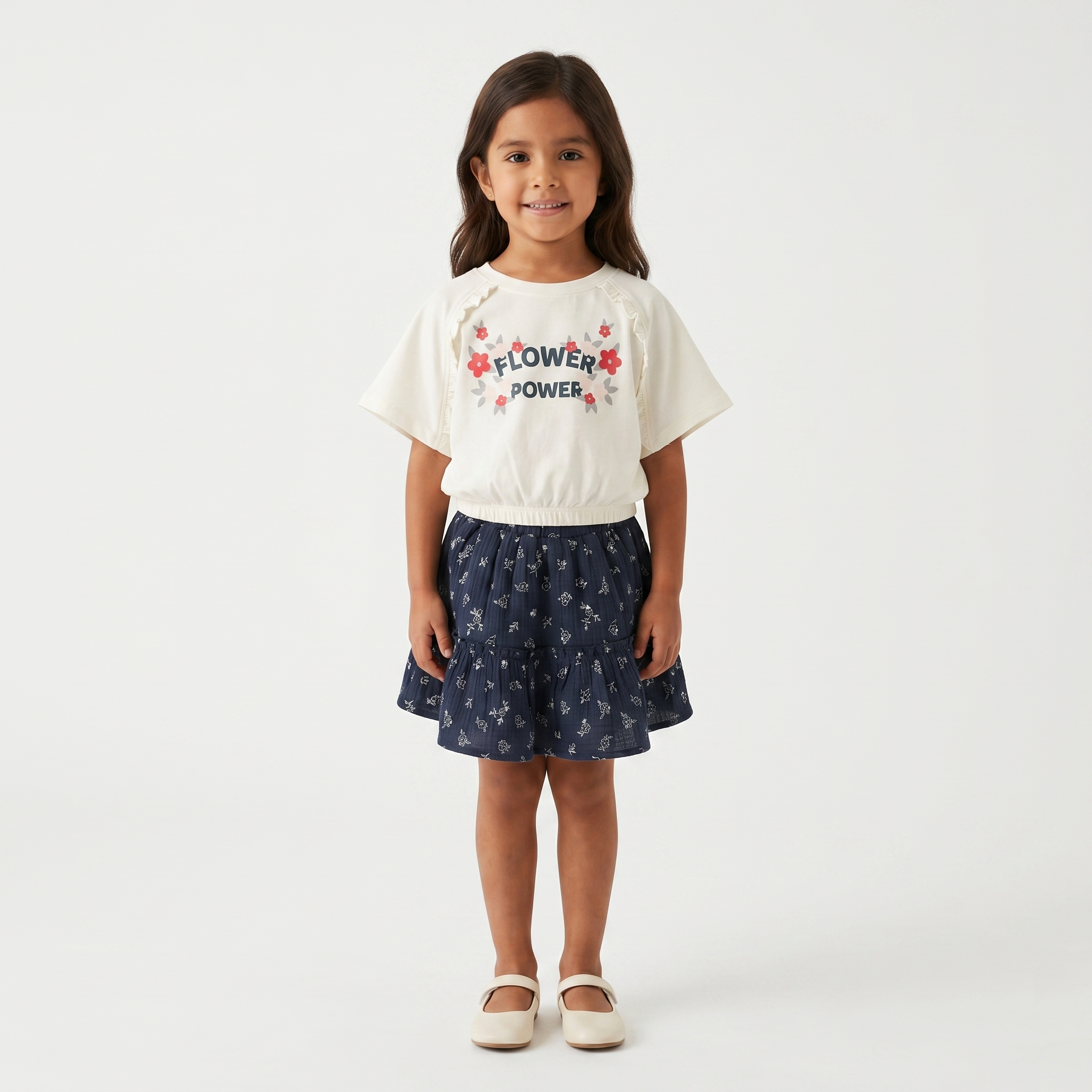 Girls' Flower Power T-Shirt & Skirt set