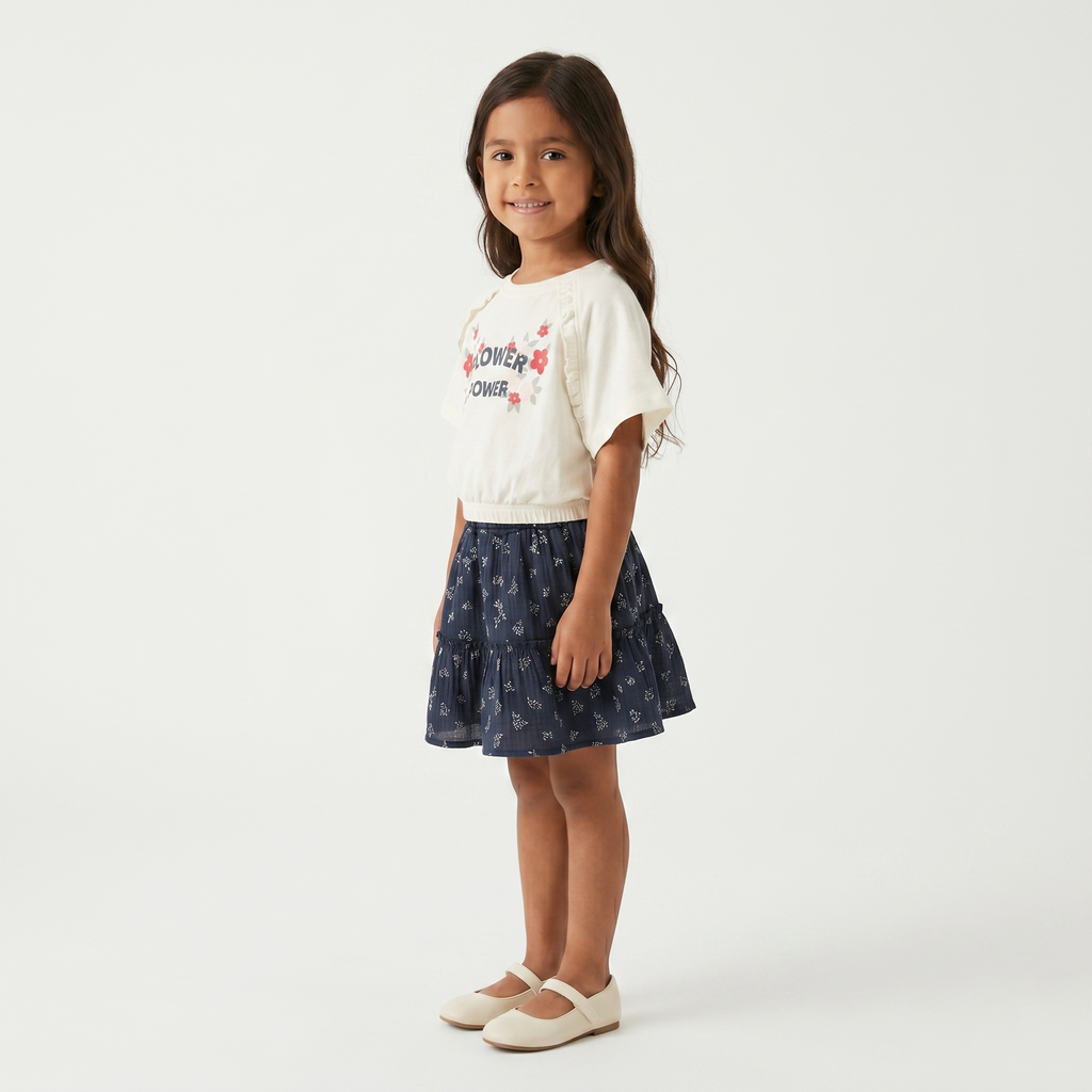 Girls' Flower Power T-Shirt & Skirt set