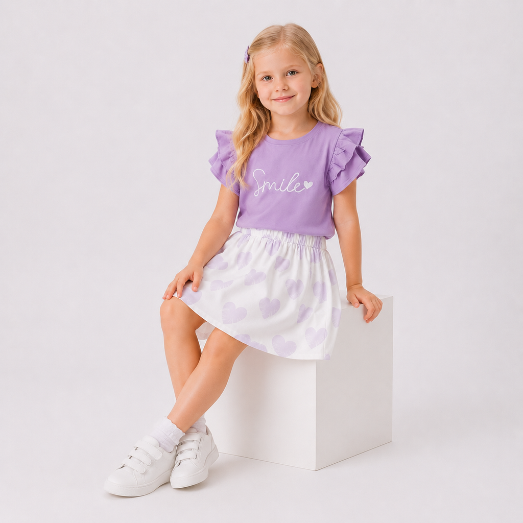 Girls' Fmile T-Shirt & Skirt set