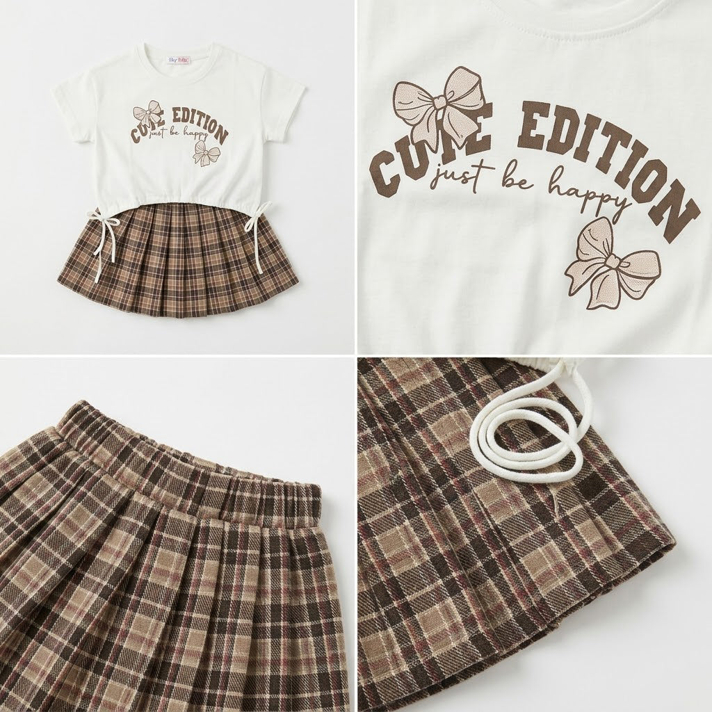 Girls' Cute Edition T-shirt & Skirt set