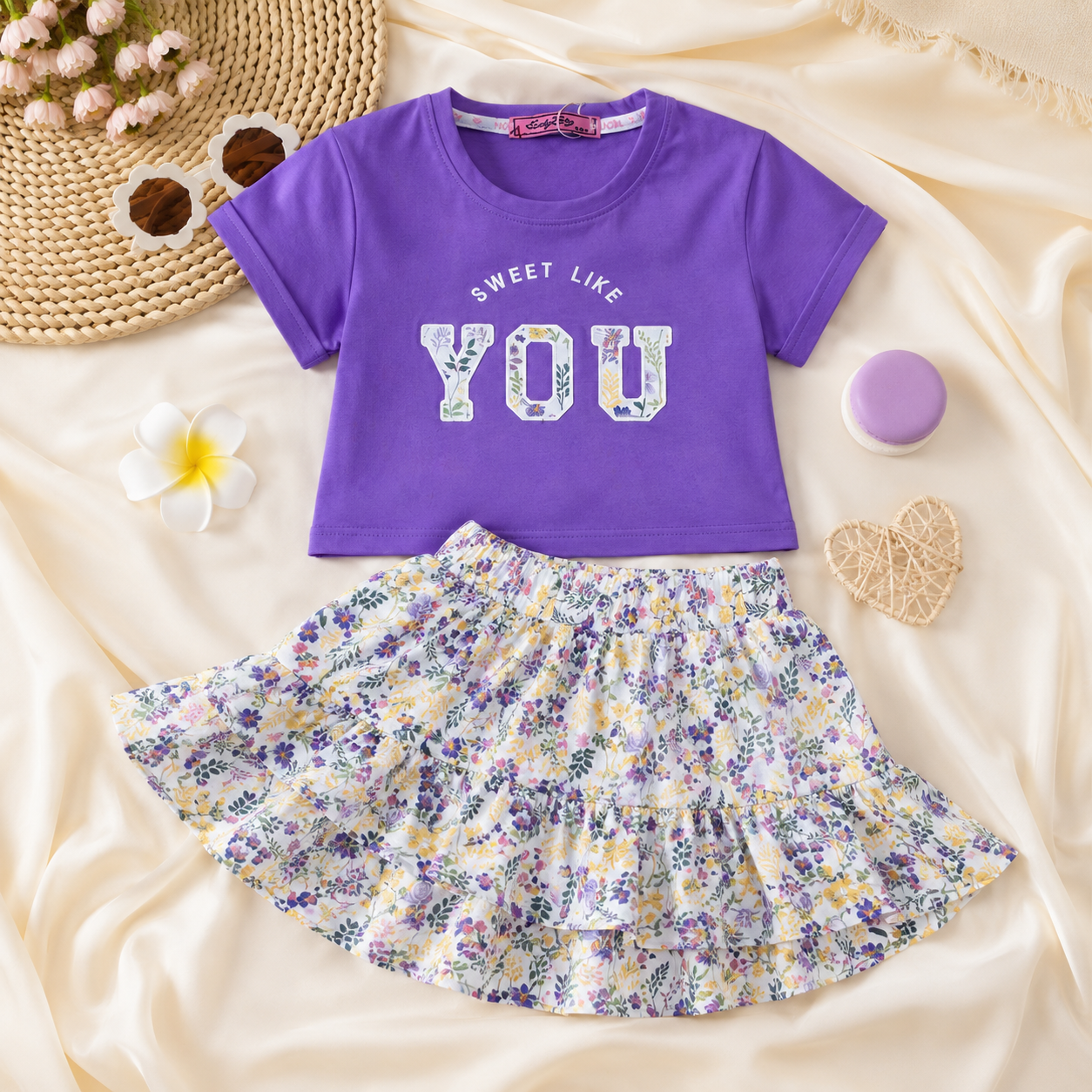 Girls' Sweet Like You T-Shirt & Skirt Set